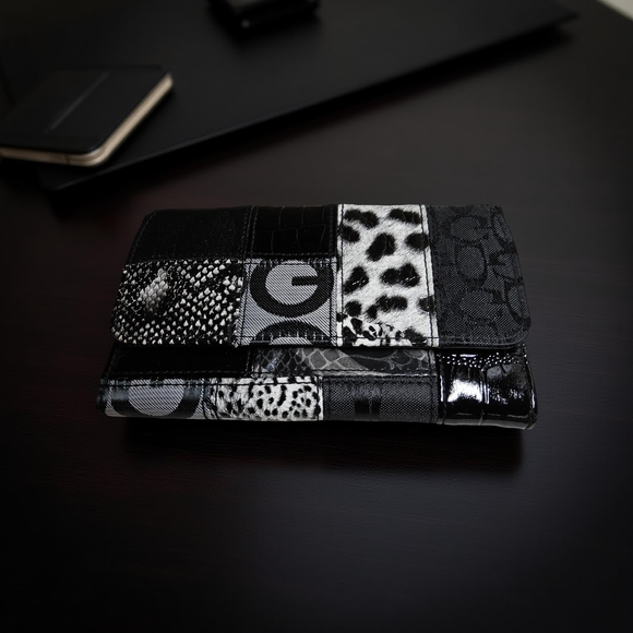 Black and White Patchwork Wallet - Picture 2 of 9